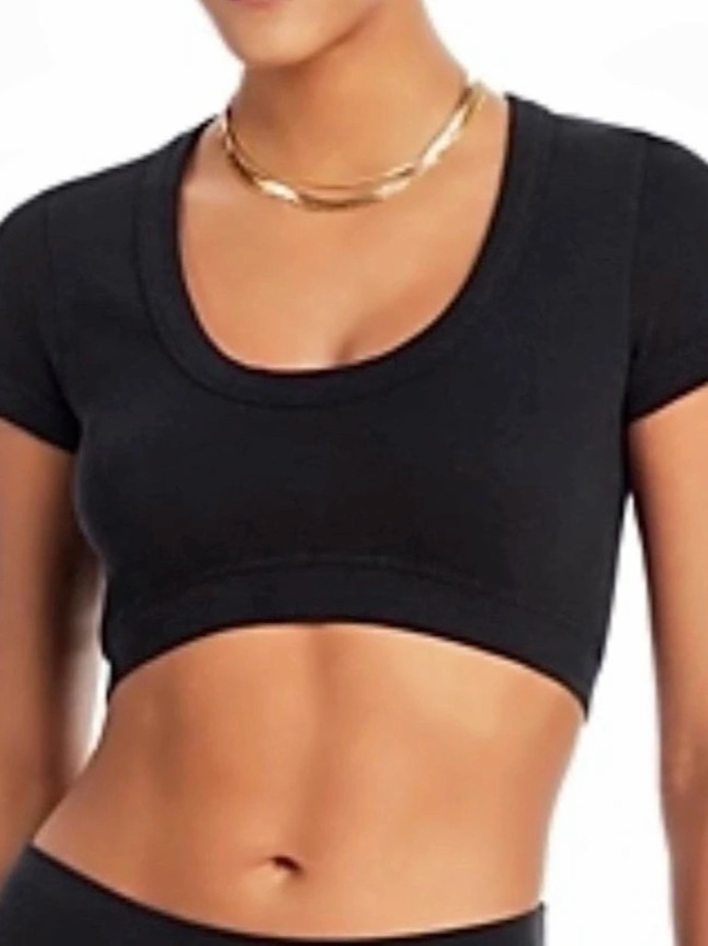 Alo Black Crop Top, XS